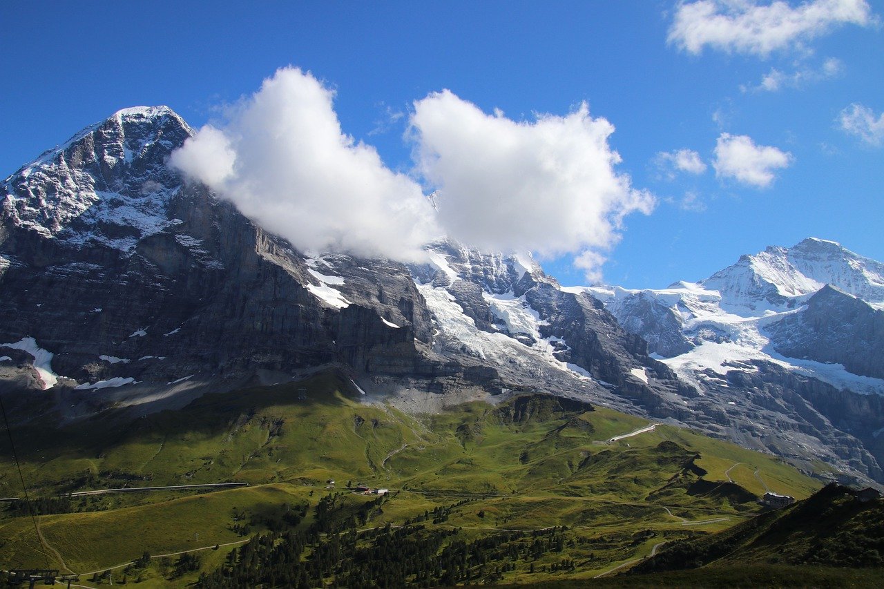 mountains, the alps, jungfrau