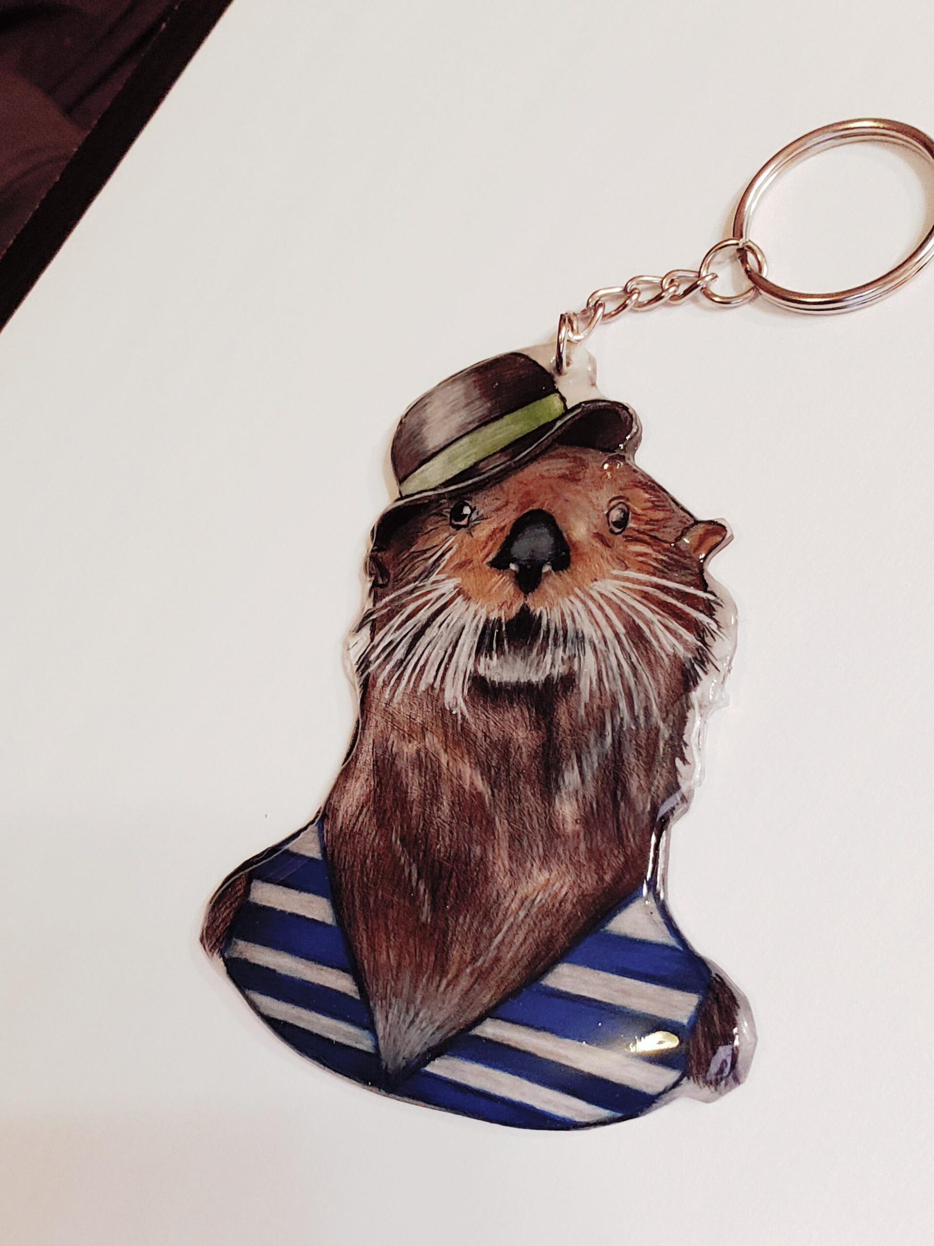 I made an otter in a swimsuit Keychain (that is the accomplished product)