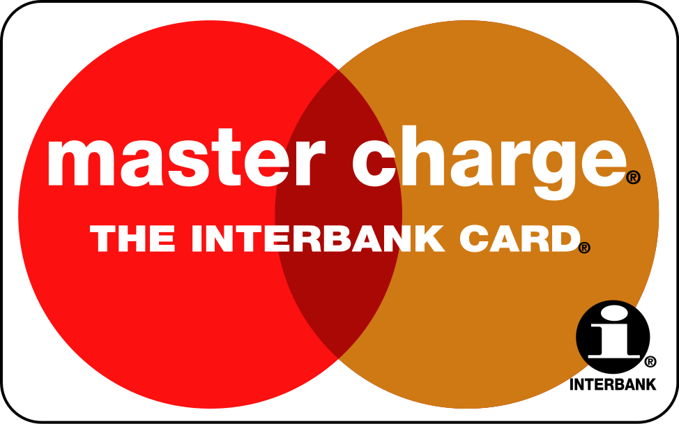 Master Charge card from 1969–1979, that comprises the distinctive Interbank logo of 1966