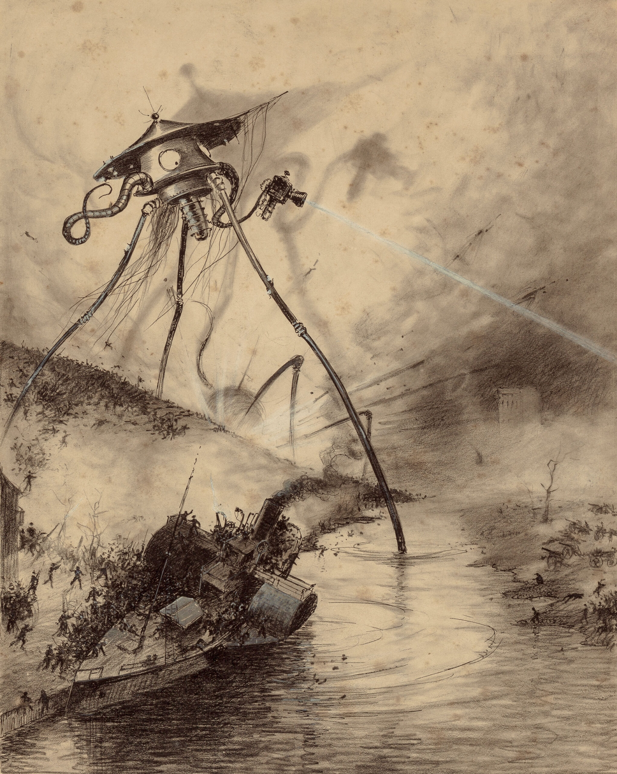 H. G. Wells’ 1897 novel The War of the Worlds, as illustrated by Henrique Alvim Corrêa