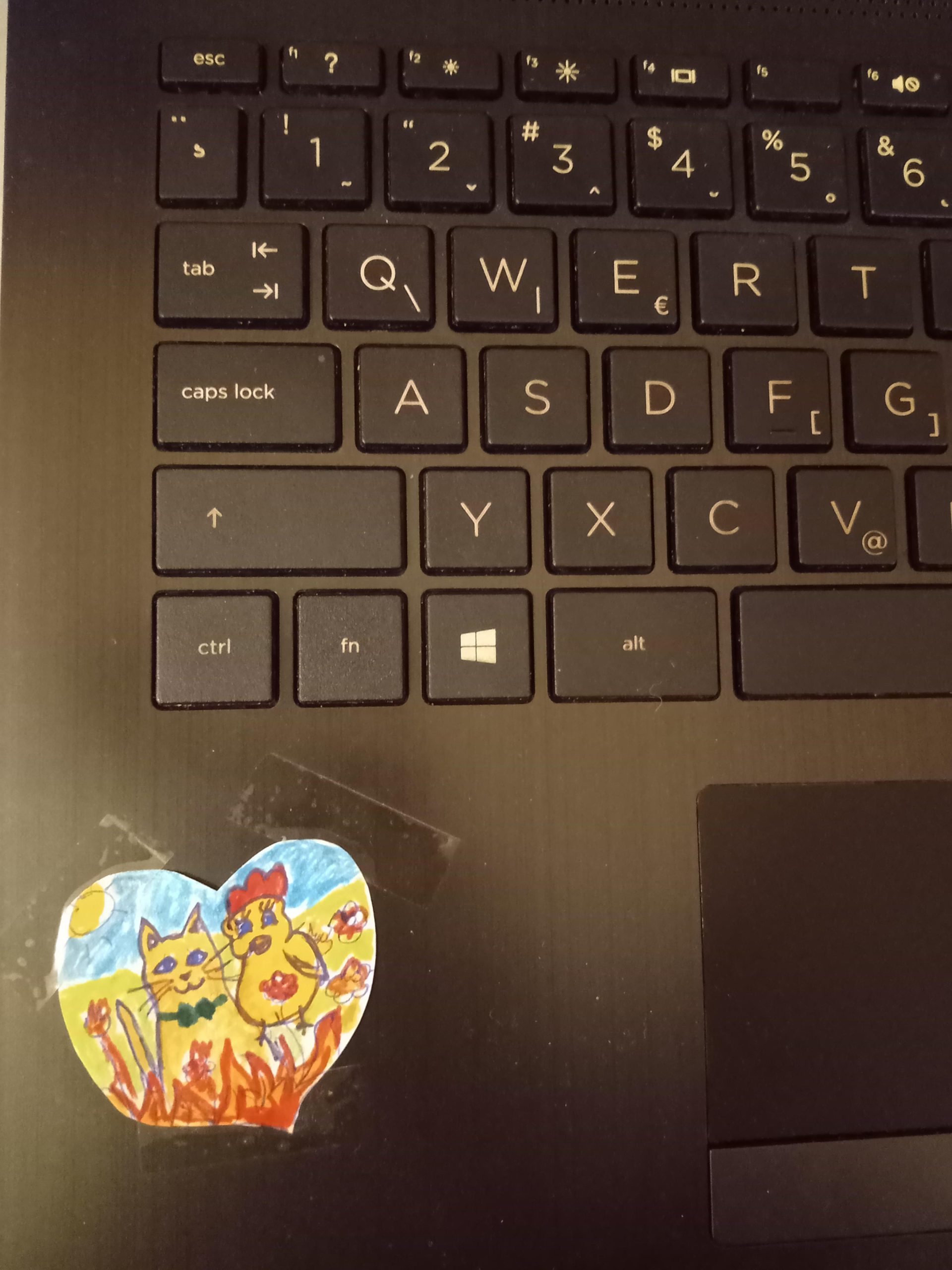 I made this sticky label for my boyfriend’s notebook computer