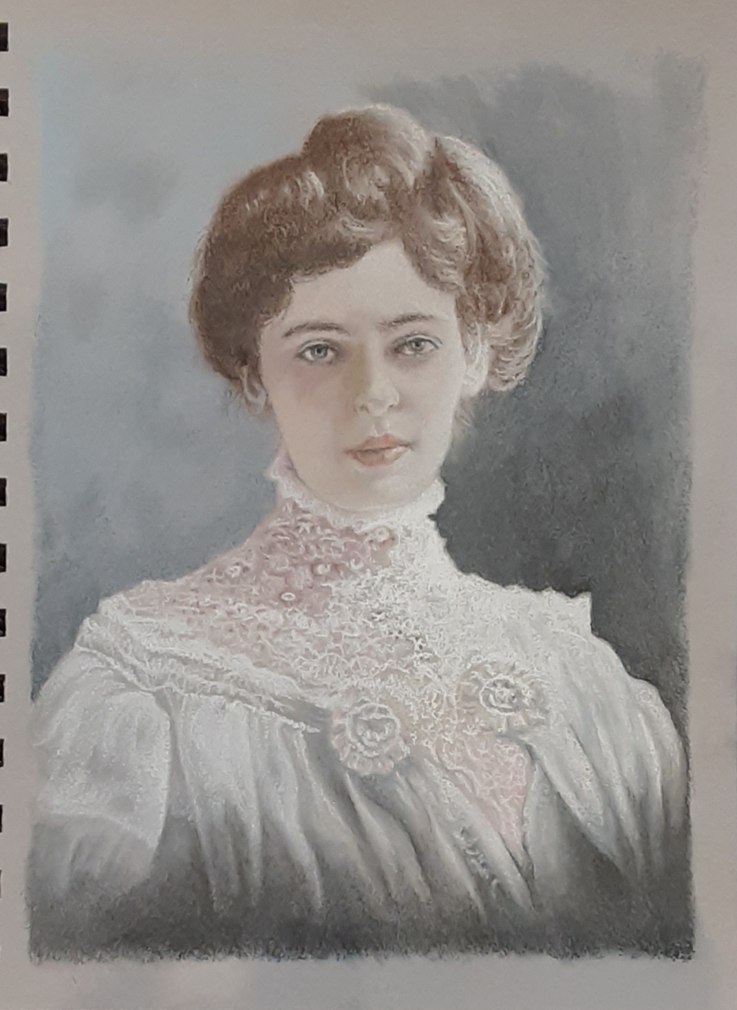 Pastel of a Victorian girl  5 x 7 in