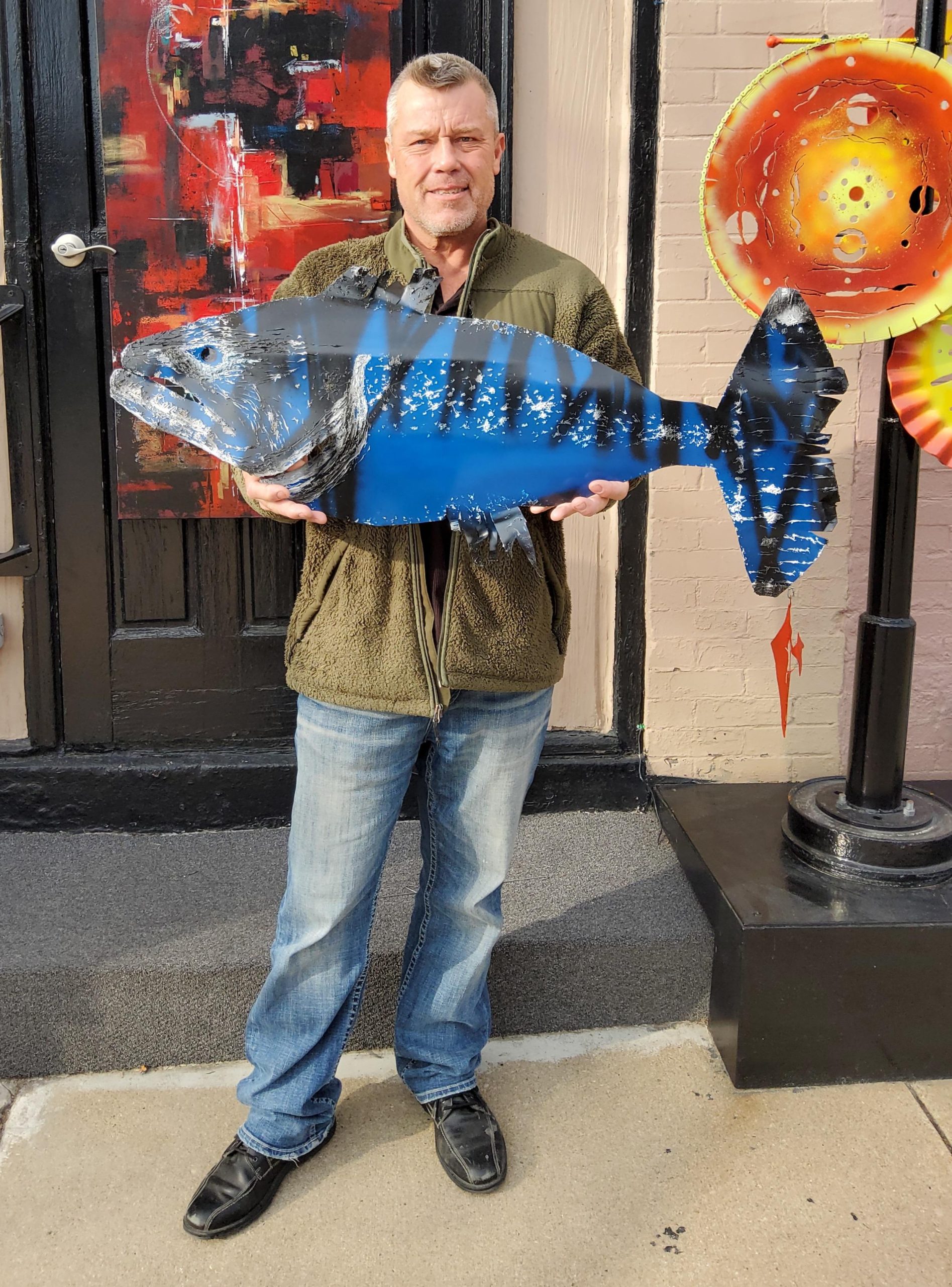 Level to just a few indulge in for co-op artist Shannon Ahlman and his fish sculptures at Noyes Art work Gallery!