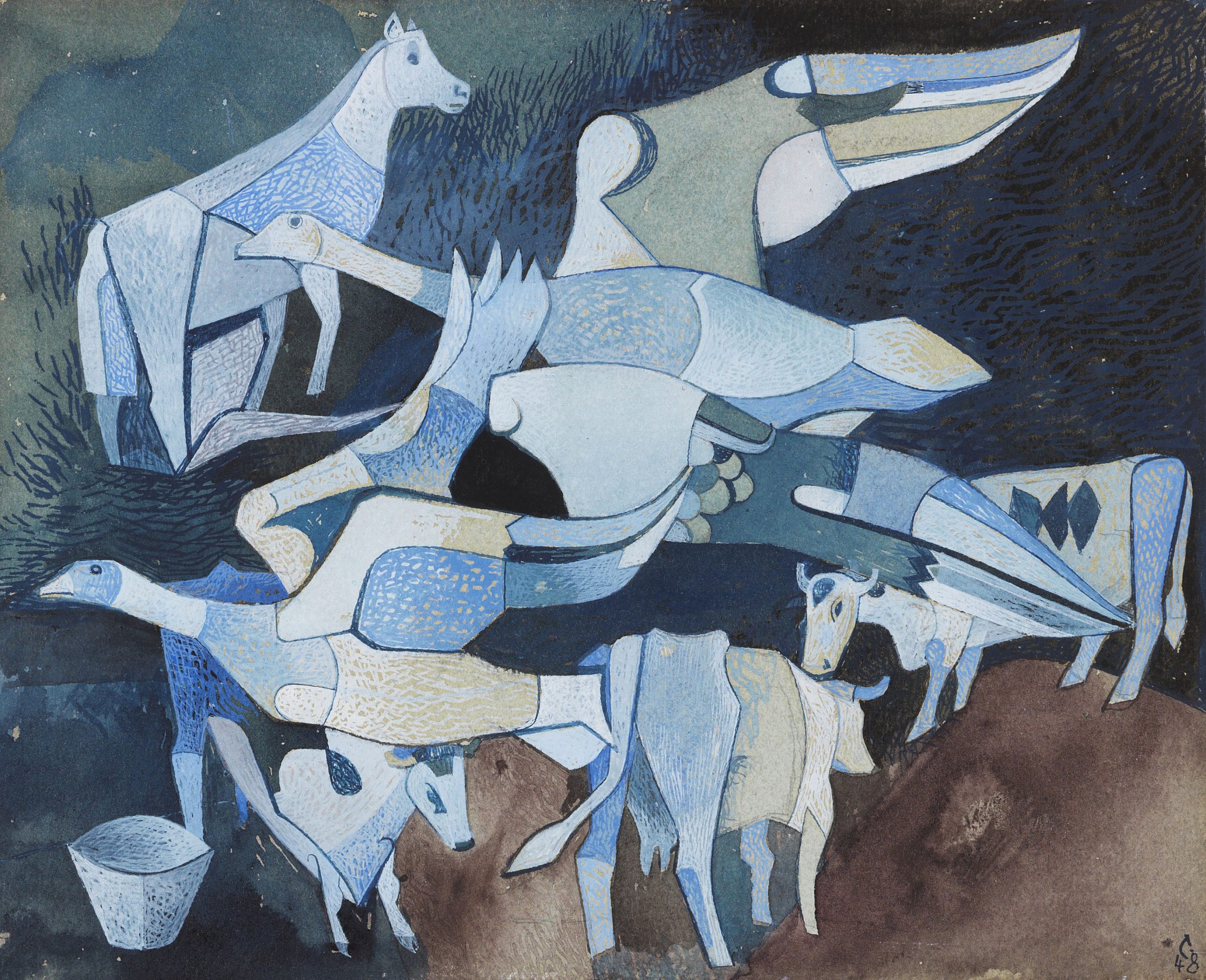 Heinrich Campendonk – Cows and Geese (1948)