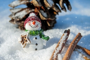 snowman, snow, christmas
