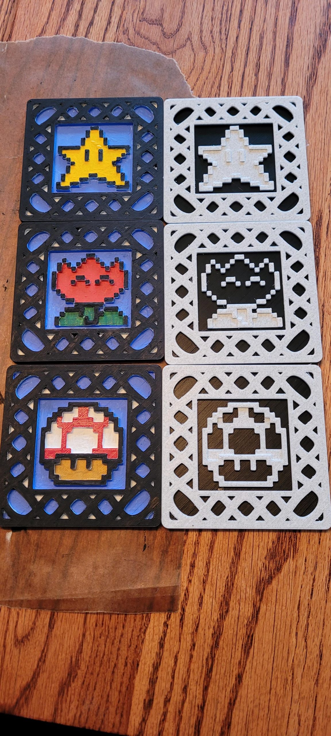Tried my hand at negate some 3D printed coasters