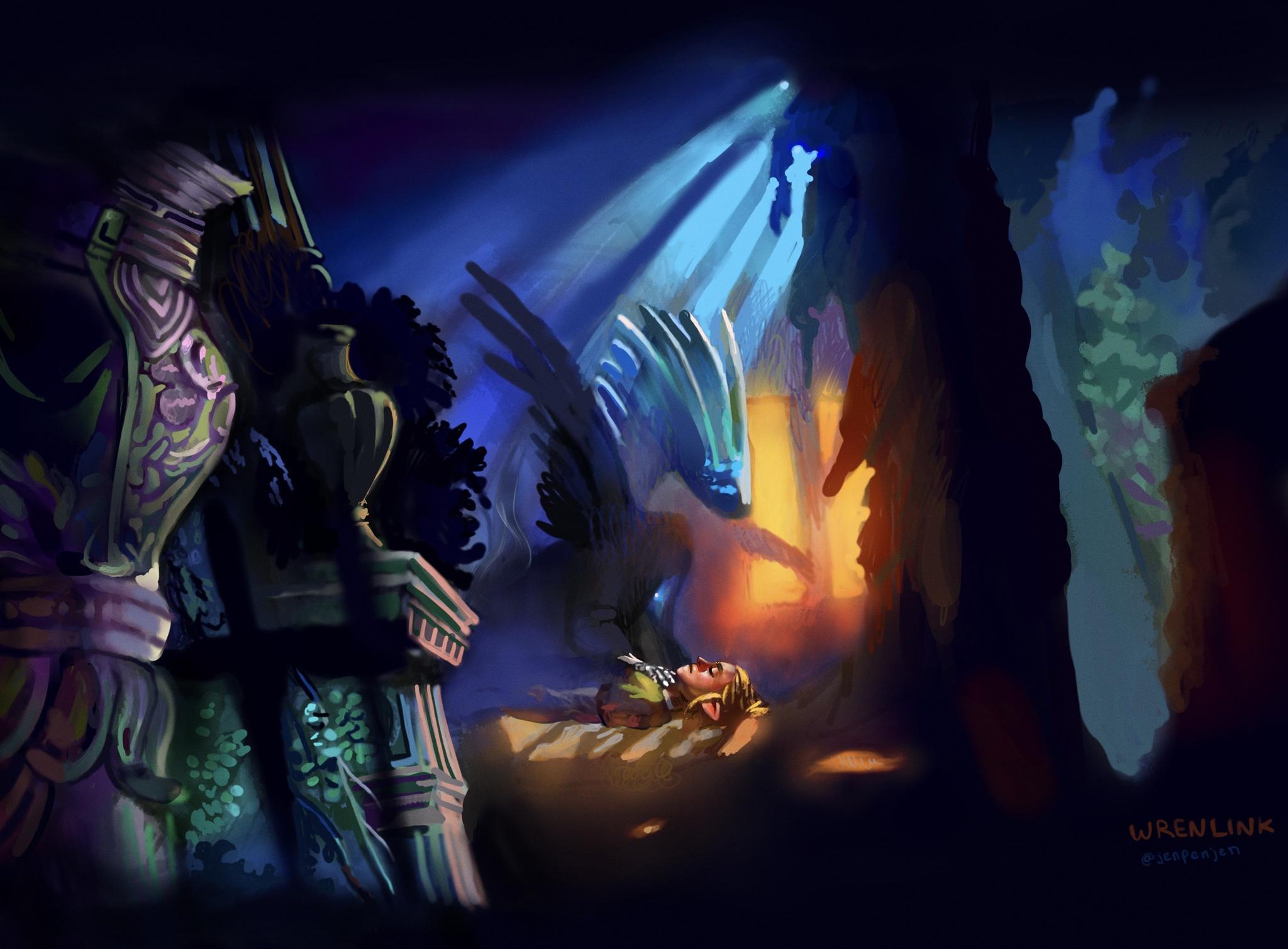 A spurious display of what I’d snort a groovy Zelda movie would look esteem (No AI, iPad painting)