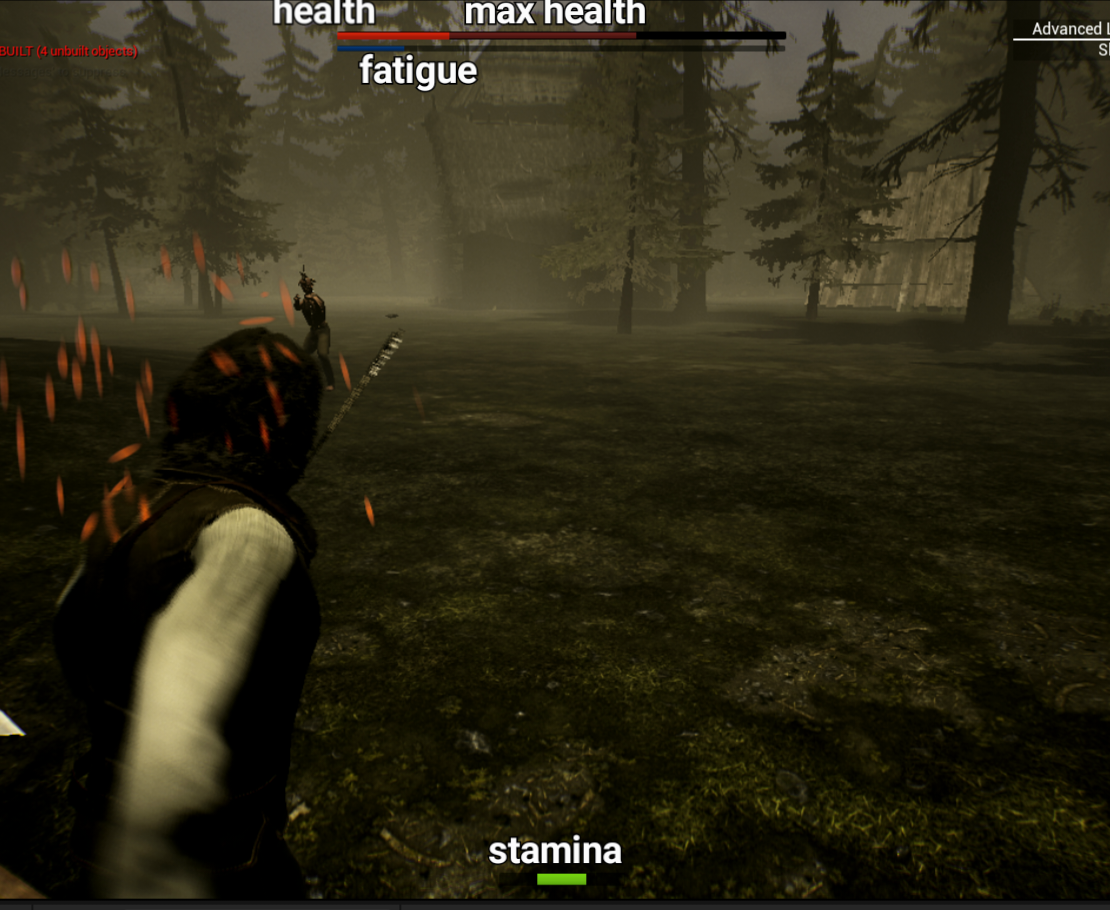 First draft of the HUD for my game Roanoke.