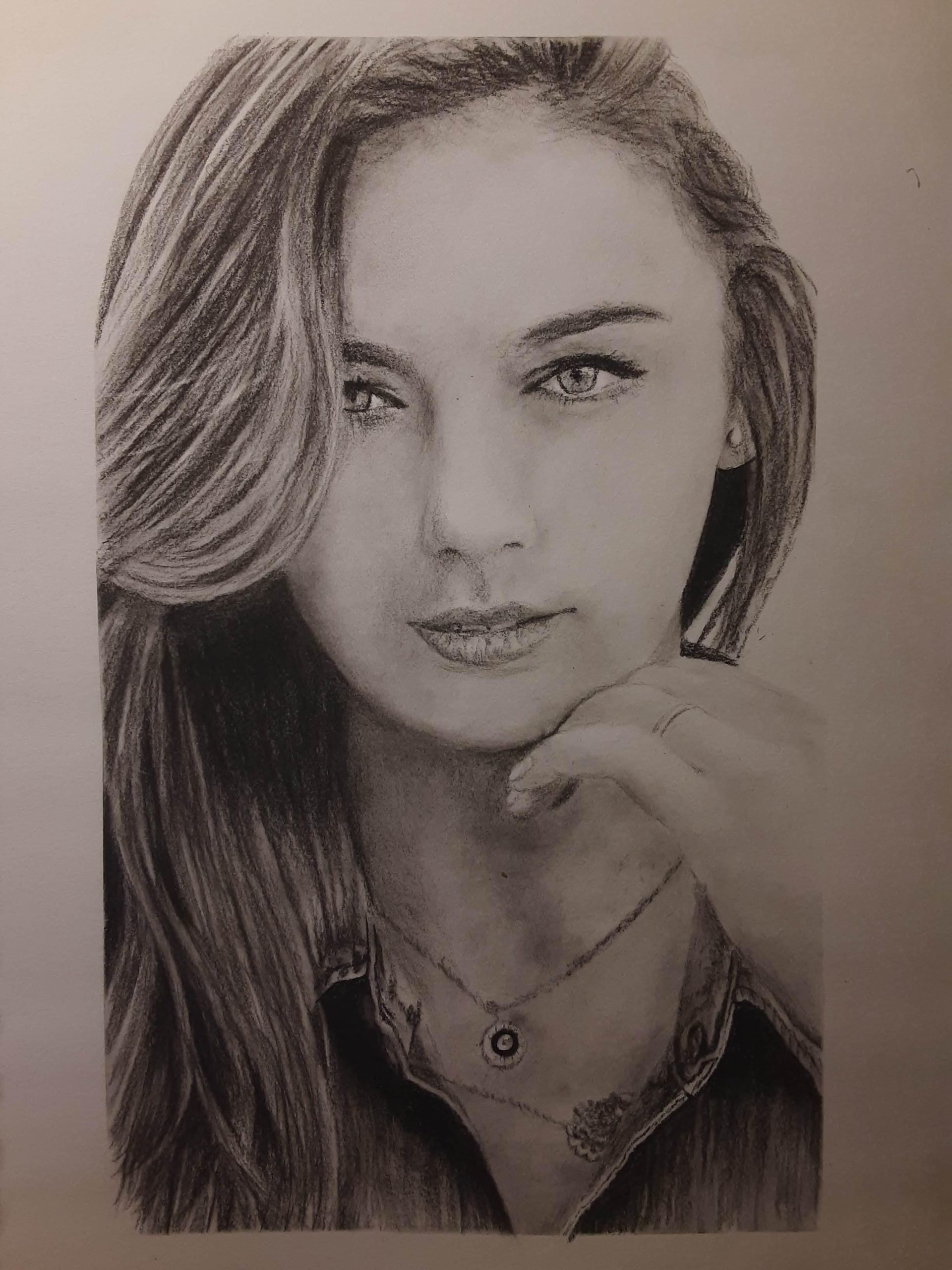 Charcoal portrait of a girl 5 x 7 in.