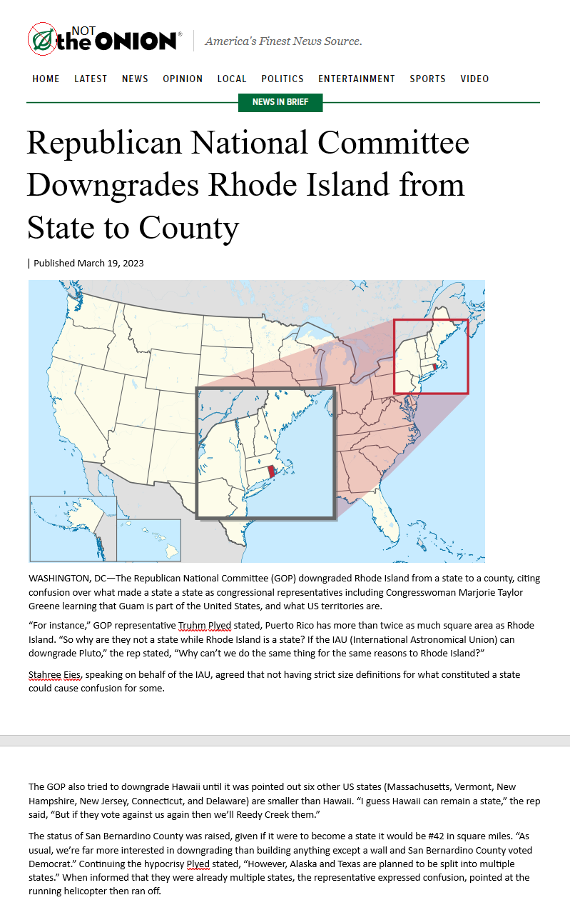Republican Nationwide Committee downgrades Rhode Island from Suppose to County