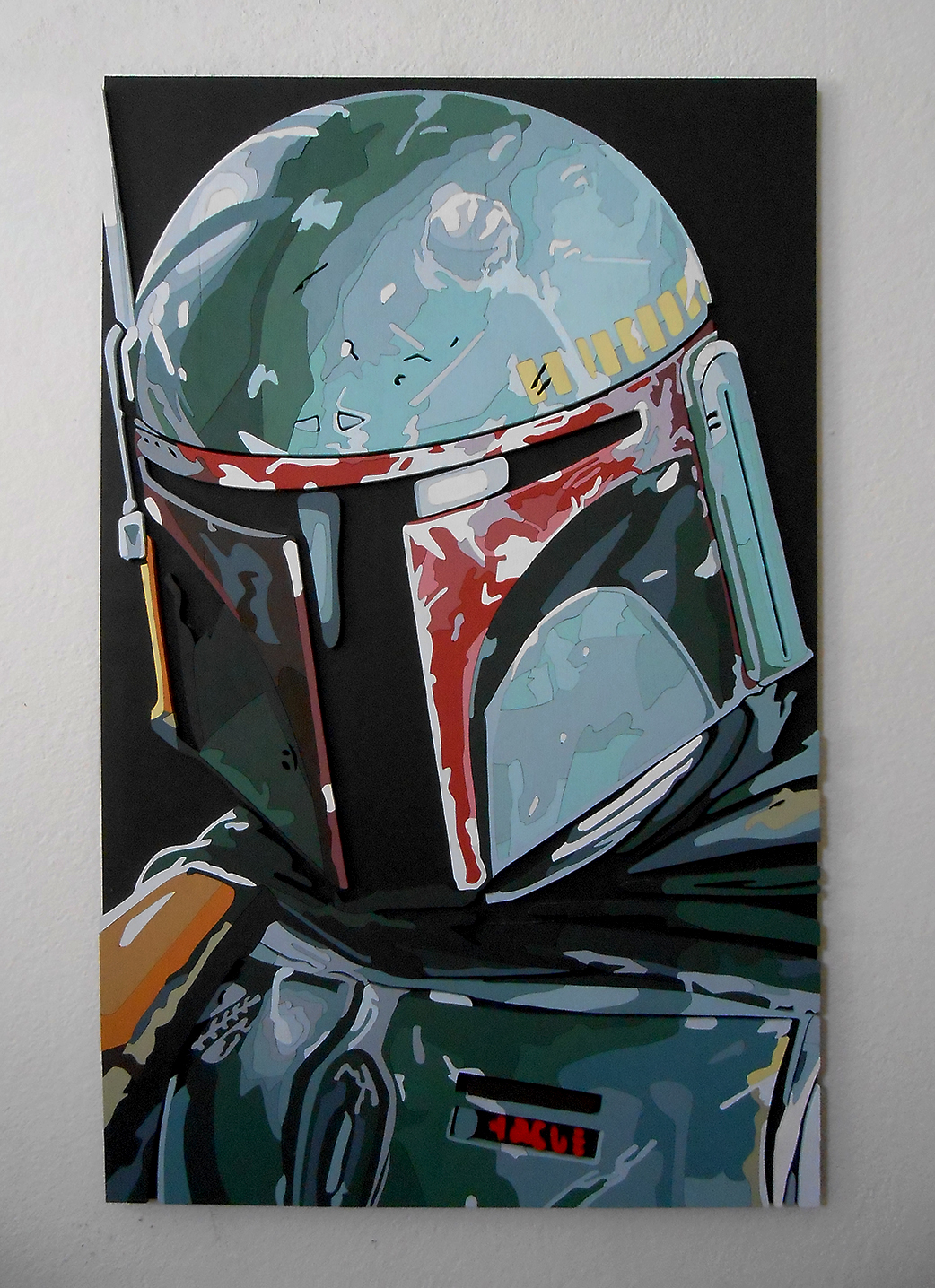 I made a portrait of Boba Fett out of plywood. I hope you want it.