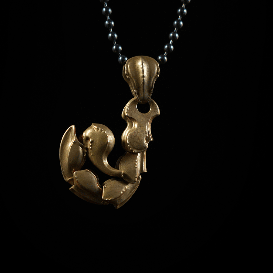 I designed a transferring brass scorpion tail pendant