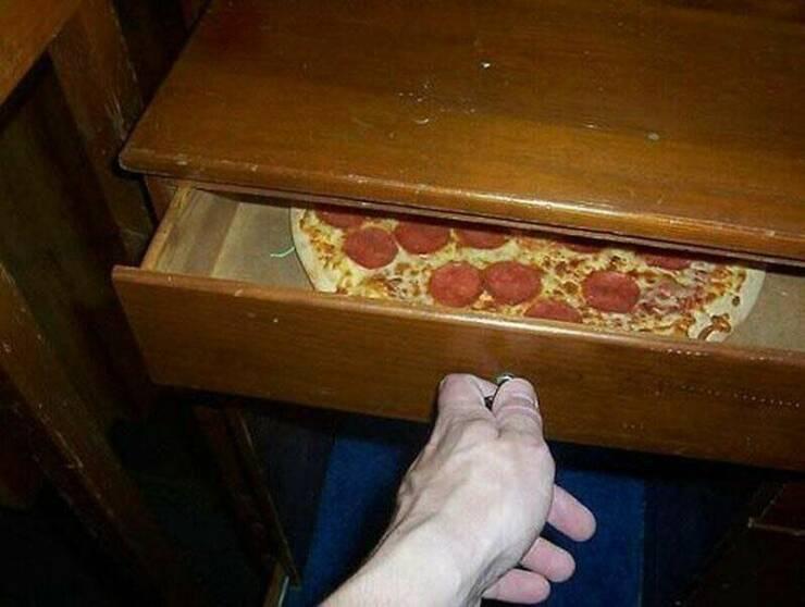 Emergency Pizza Drawer.  Tremendous.