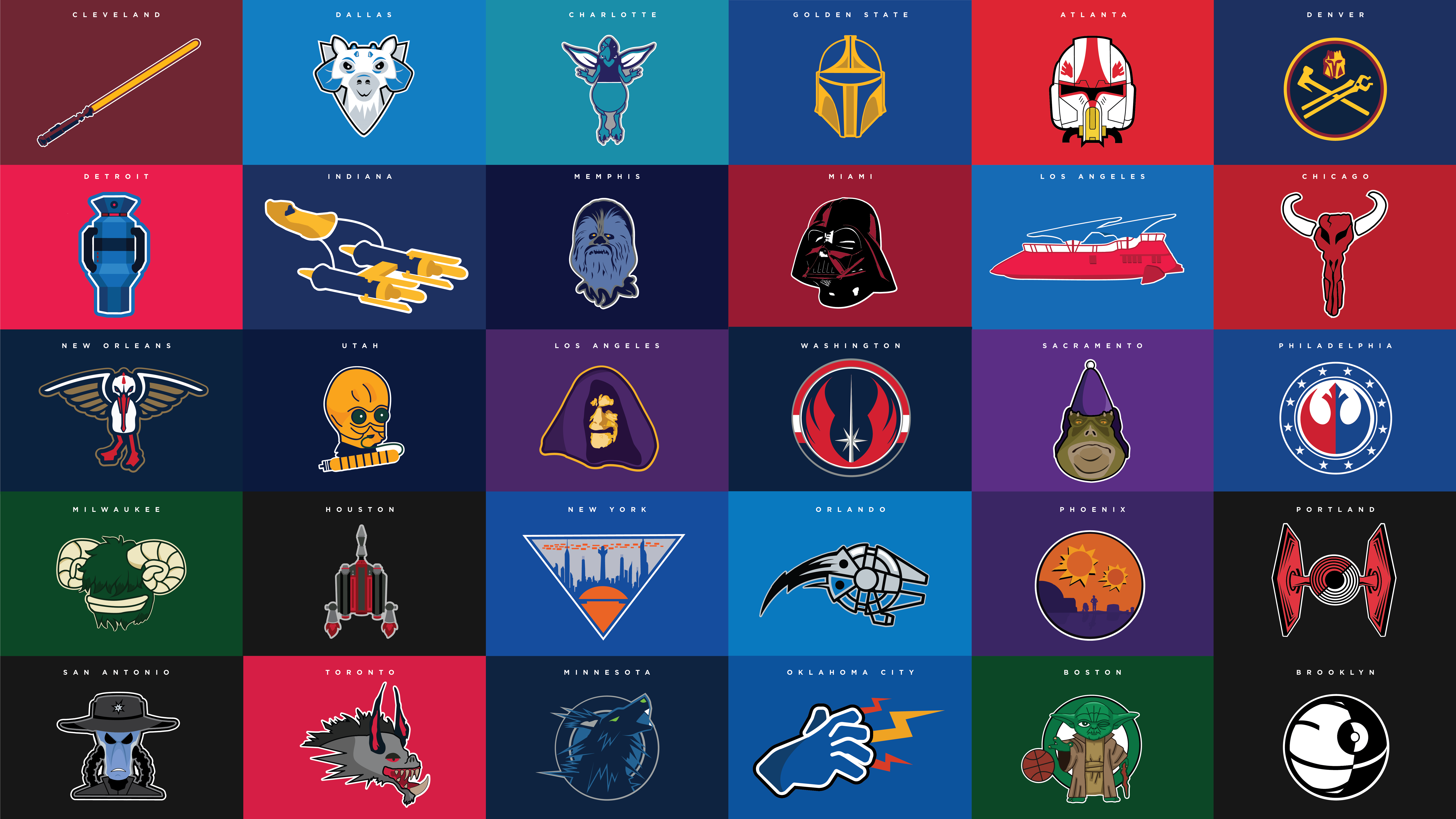 I decided to revamp every NBA logo but in the Big title Wars universe.