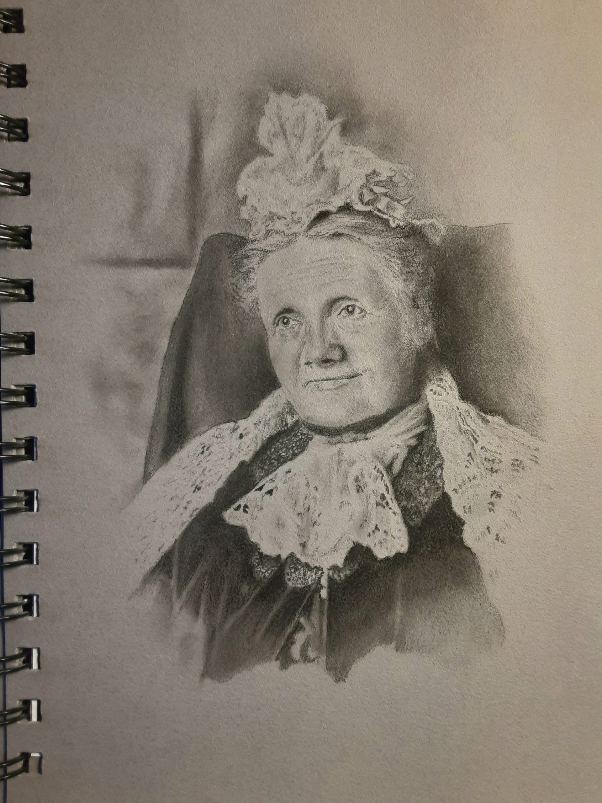 Graphite portrait of a lady  5 x 7 in