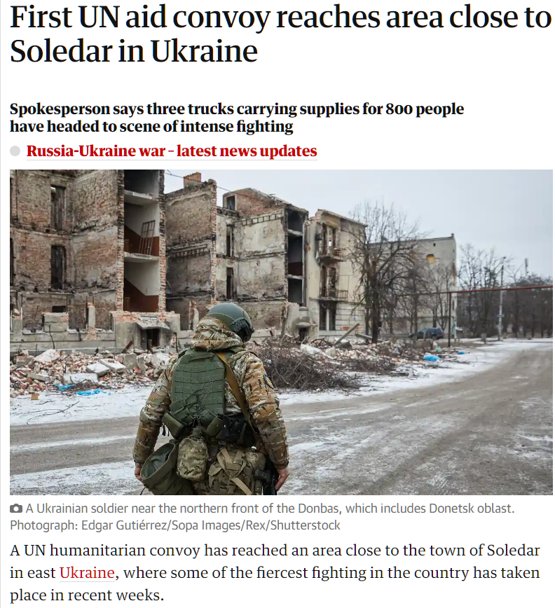 First UN attend convoy reaches set apart shut to Soledar in Ukraine