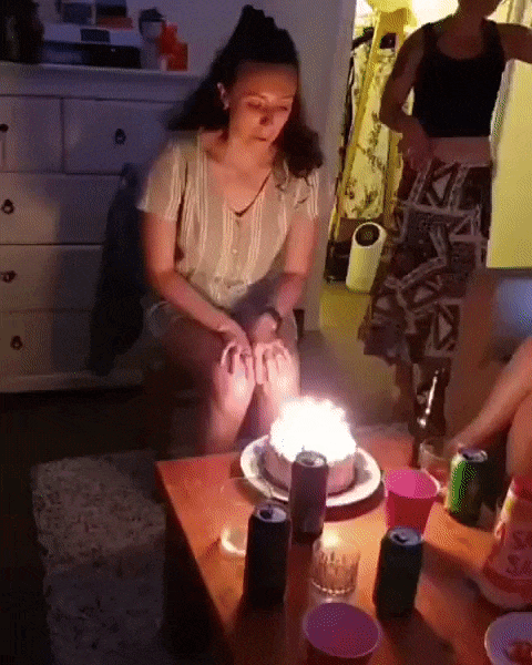 Overjoyed birthday witchay girl…