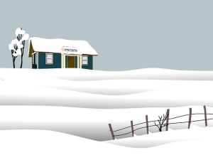 home, winter, countryside