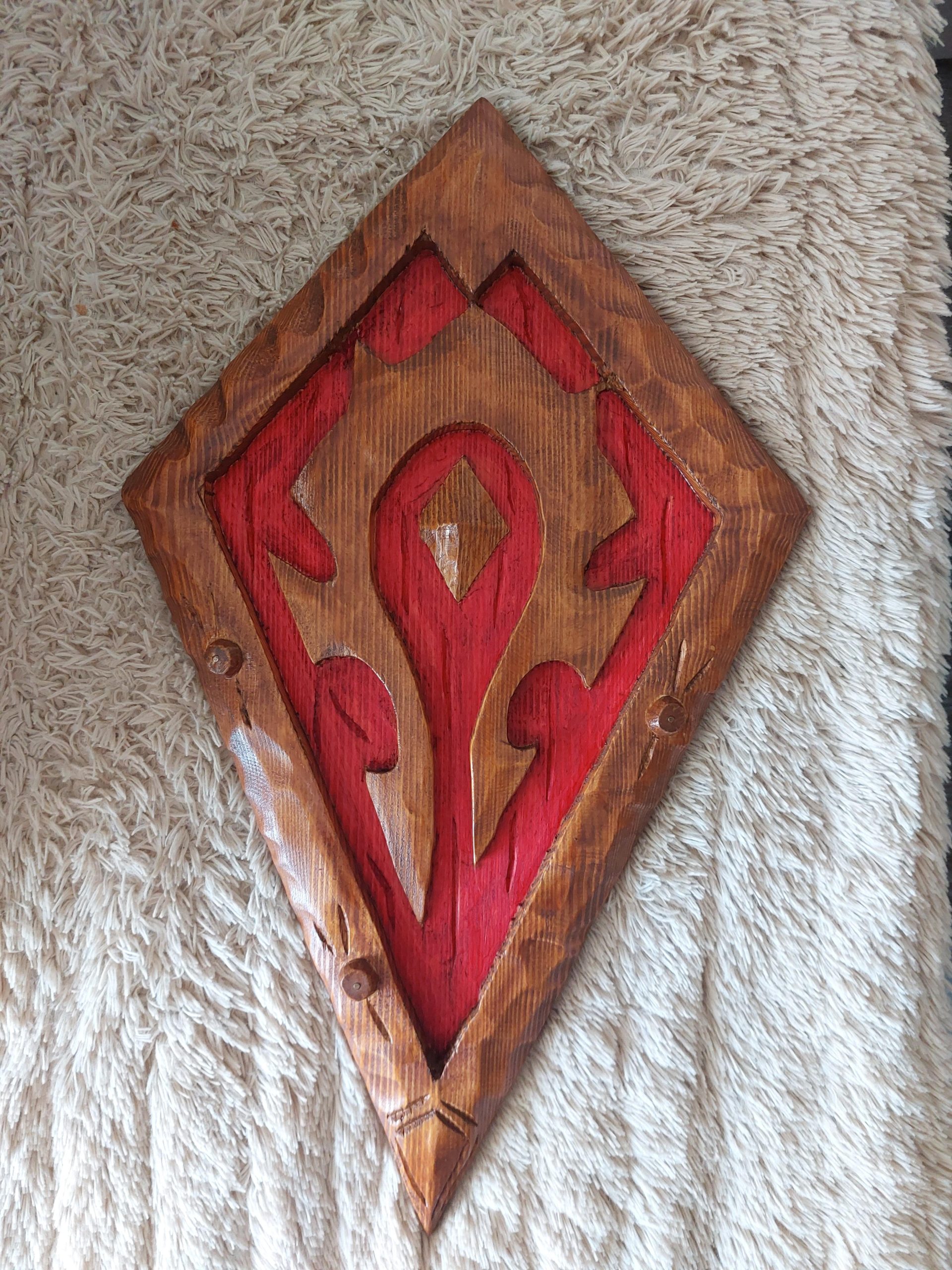 Horde Crest I crafted no longer too lengthy ago. I carved it out of wood. Hope you guys cherished it. Lok’tar Ogar!!