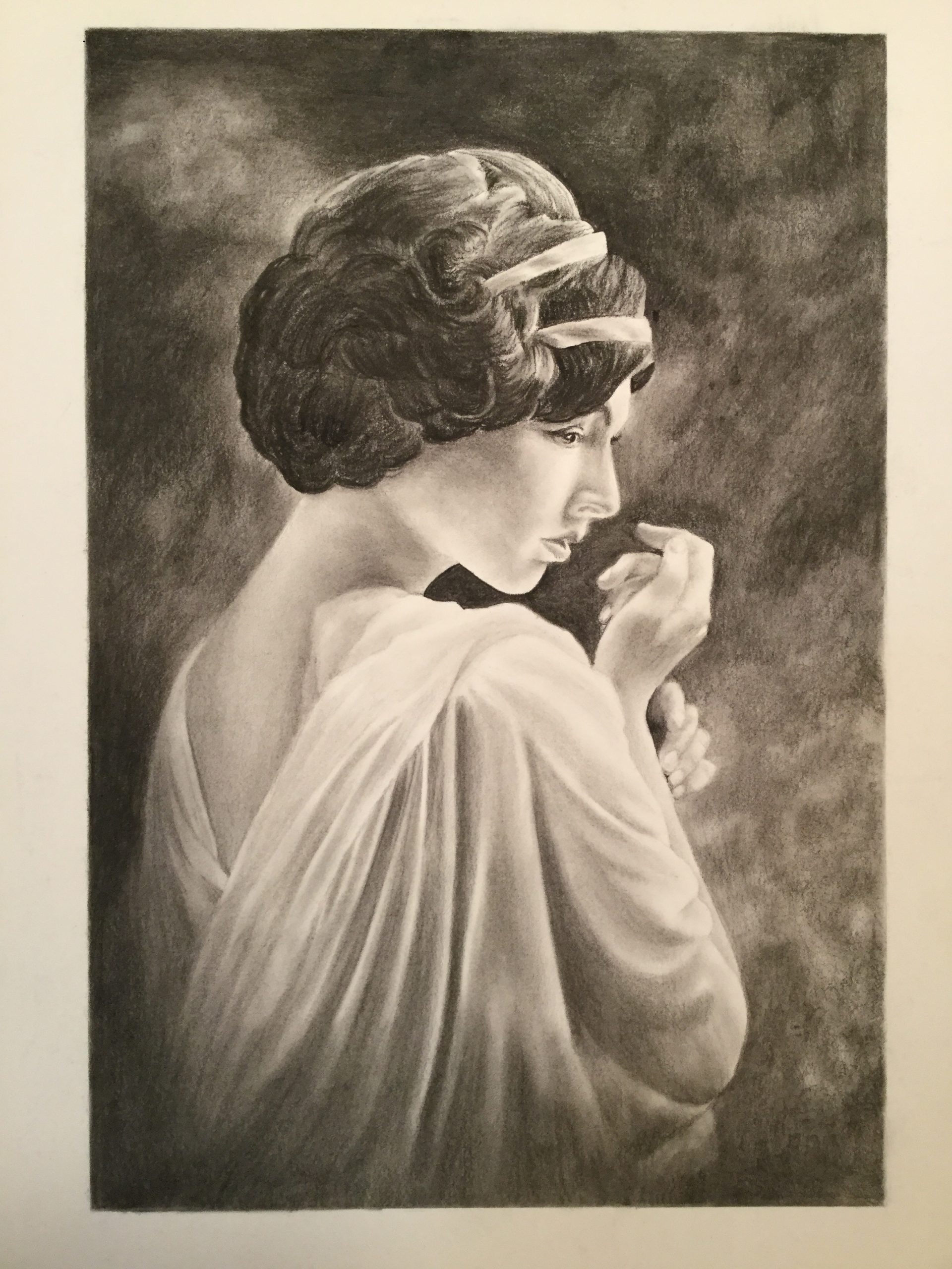 Charcoal of a younger lady