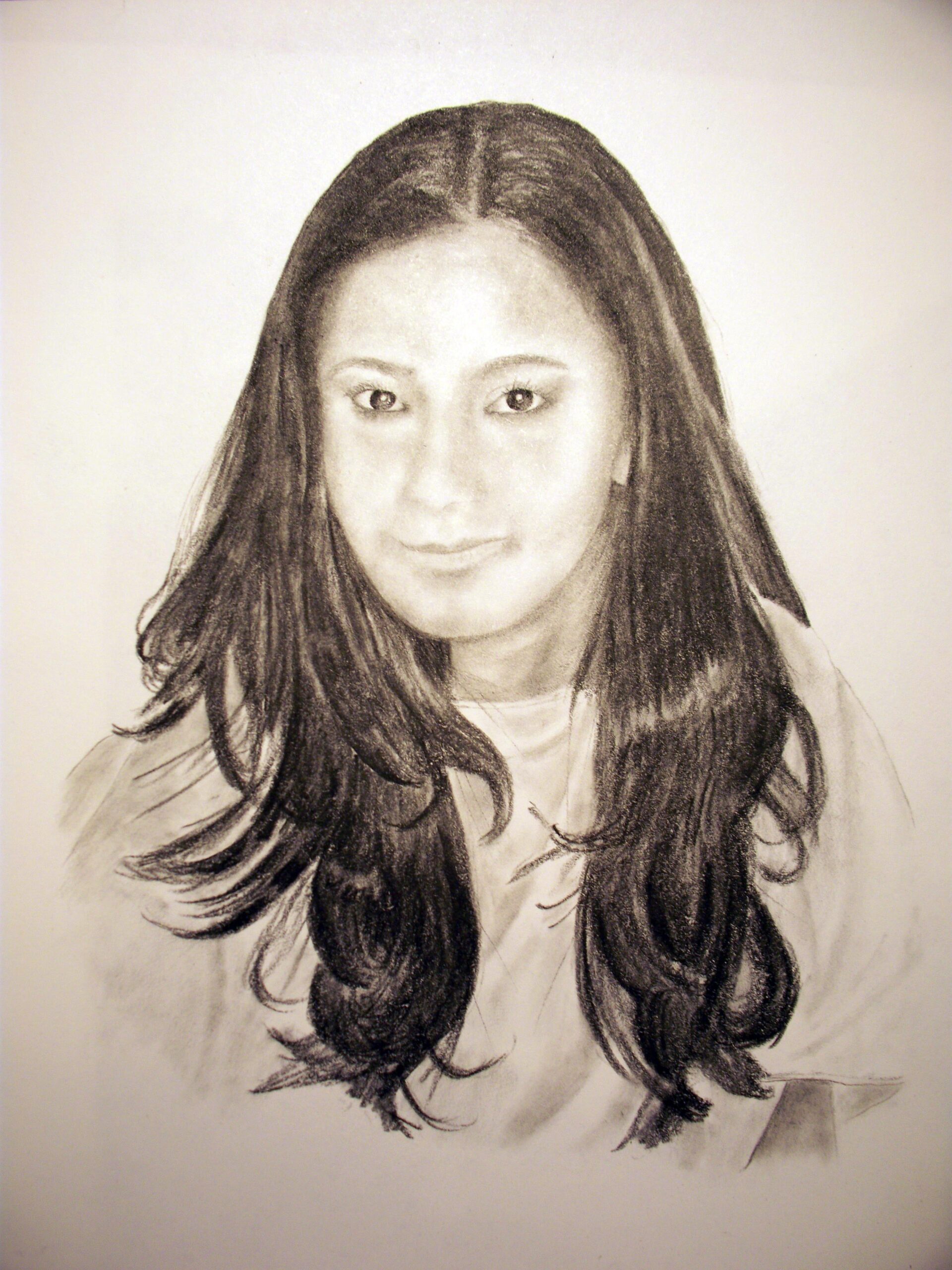 Charcoal of a young lady
