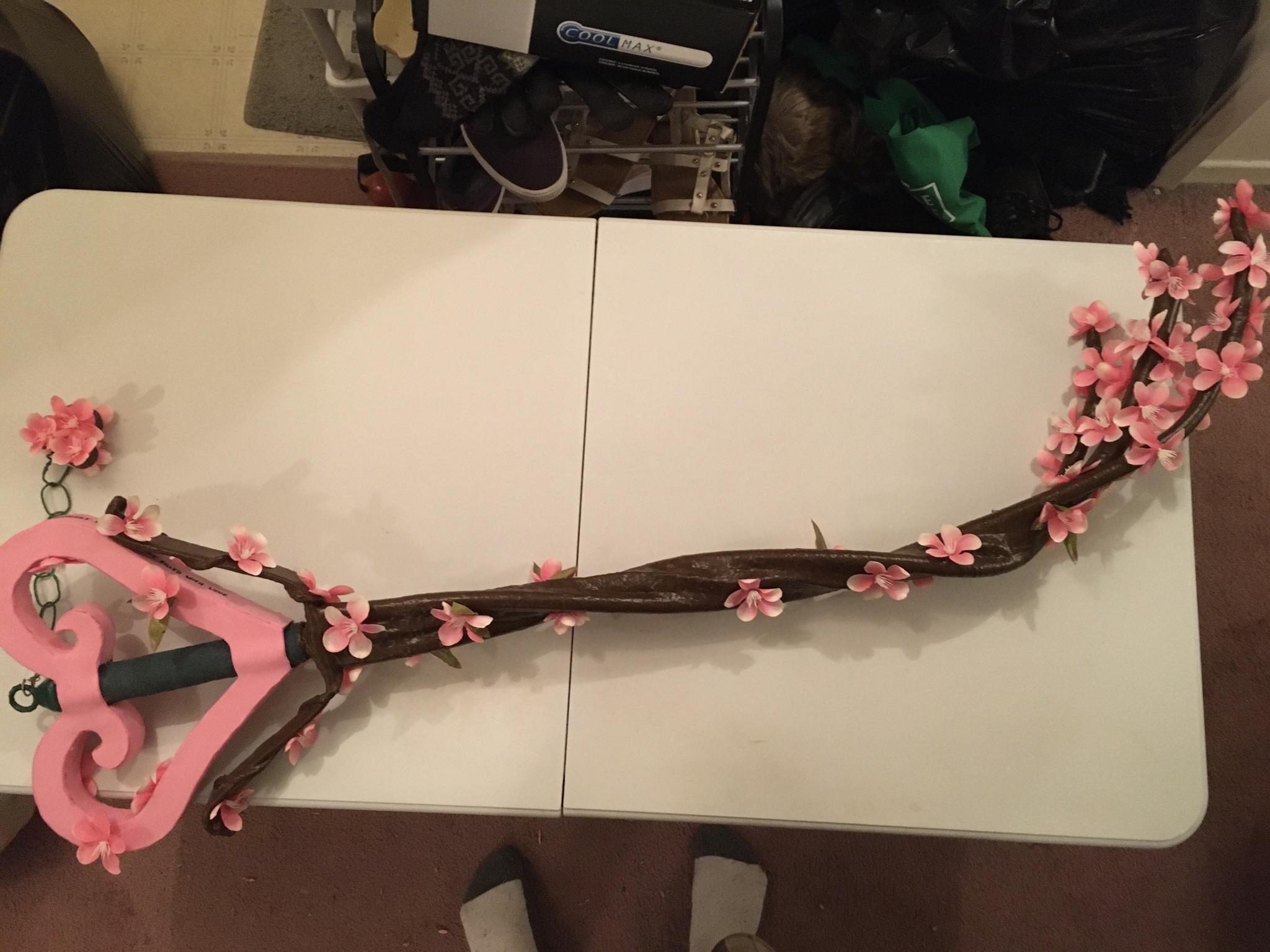 I invent props and cosplay. Here’s a personalised Keyblade I made for my wife – “The Love’s Blossom”