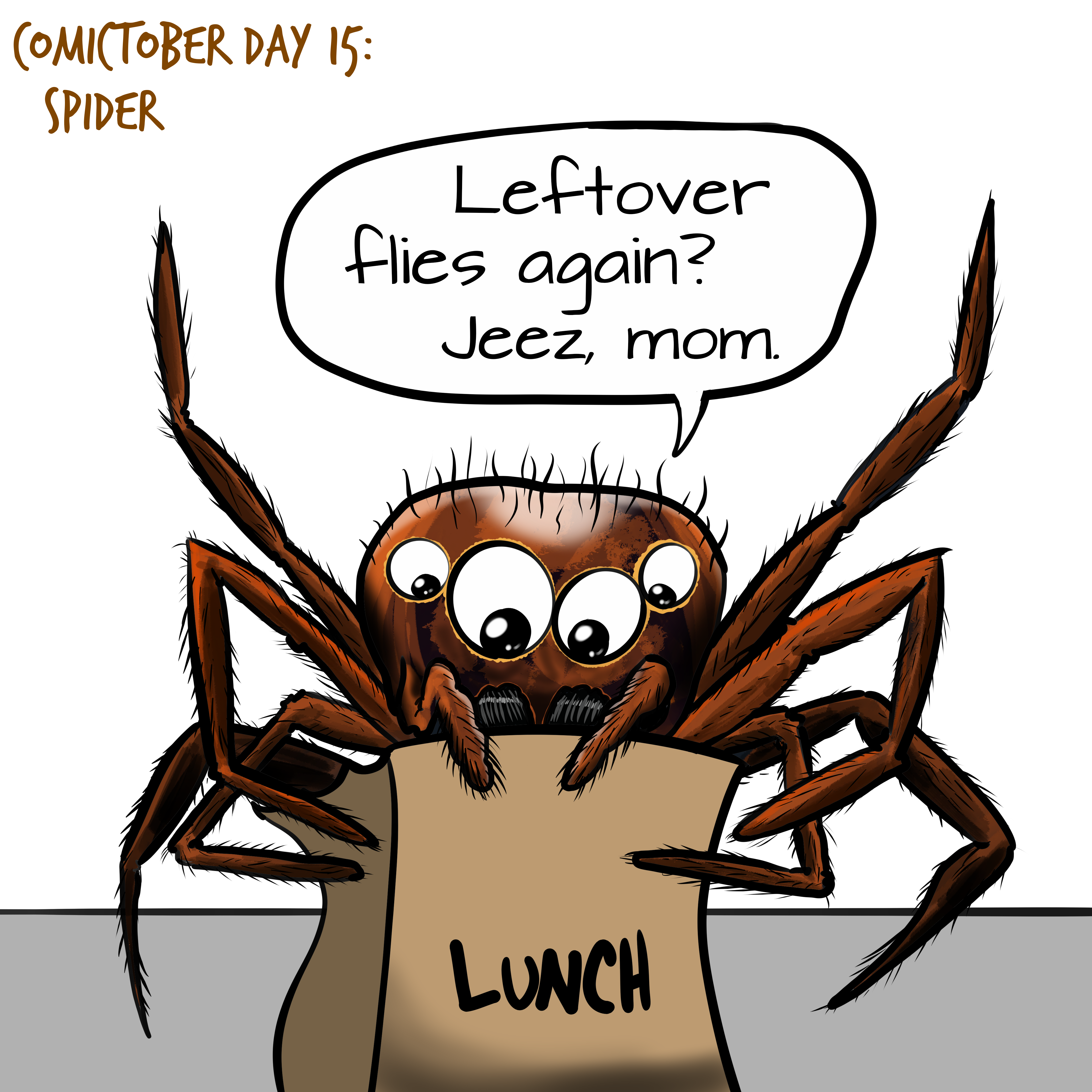 Comictober 2023 Day 15: Spider! (OC)(5 photos)