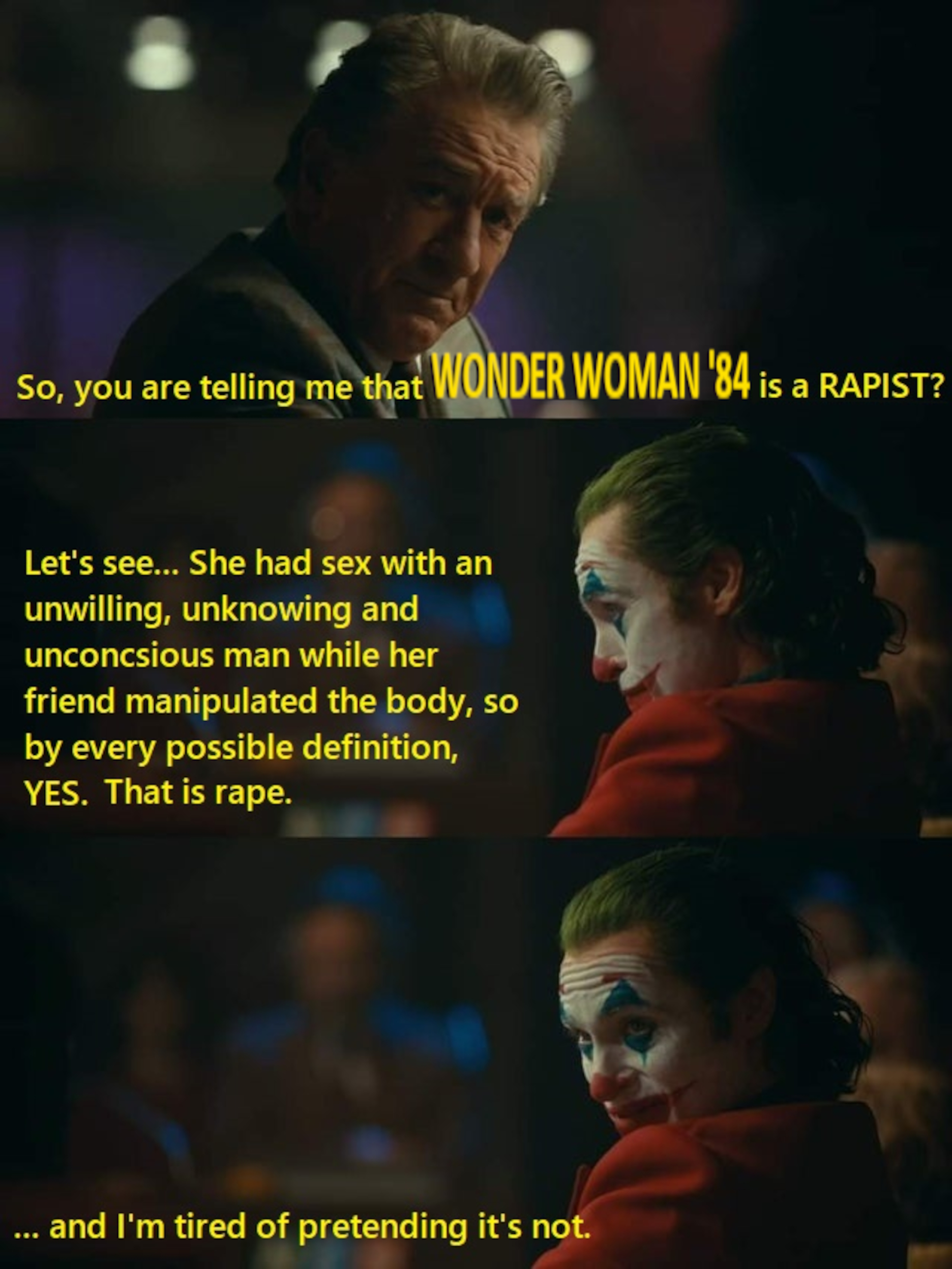 Yeah, Wonder Lady is a rapist.