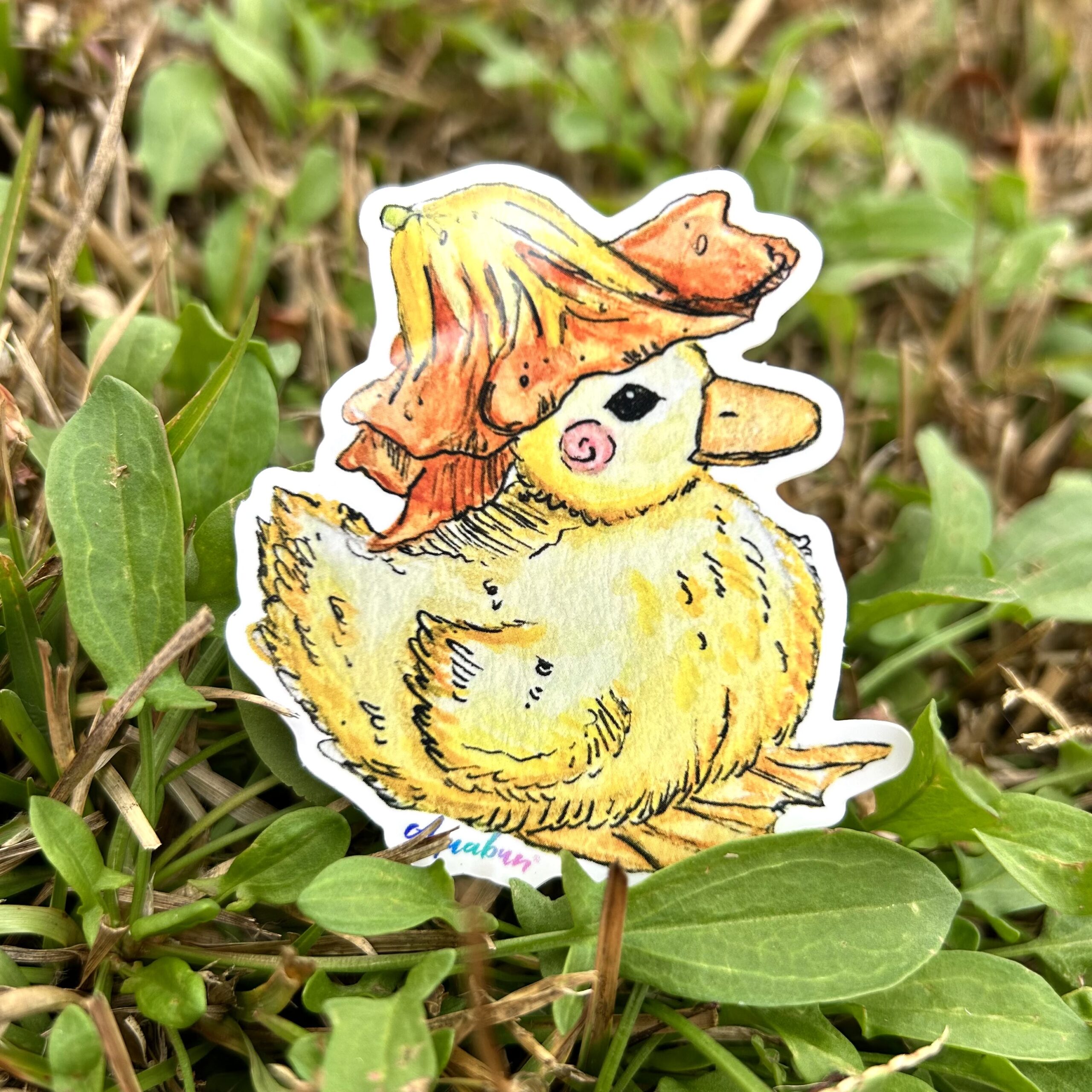 Stickers I had made of my normal Duckling watercolor painting