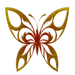 butterfly, abstract, gold embossed