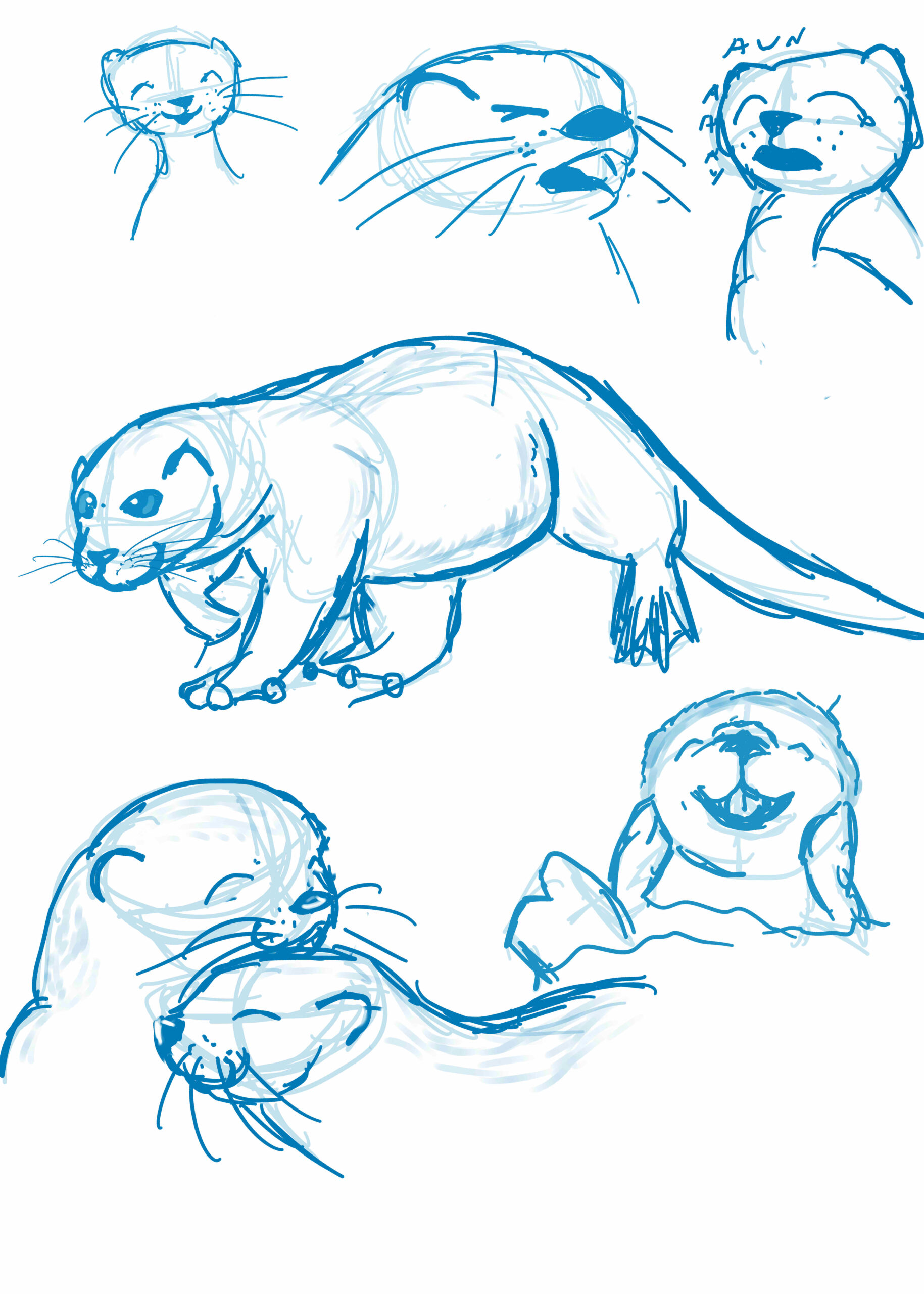 Howdy Imgur, here’s some otters I drew a while back for a chum.