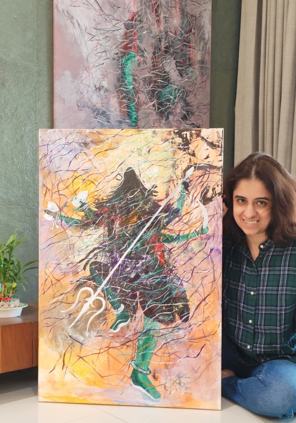 My most modern painting “The Dance of Shiva” on canvas is on its technique to new dwelling. I’m favorable uncommon to seize if getting art work framed is a mission must you win art work in roll, as logistics price will get very high when sending a framed one.