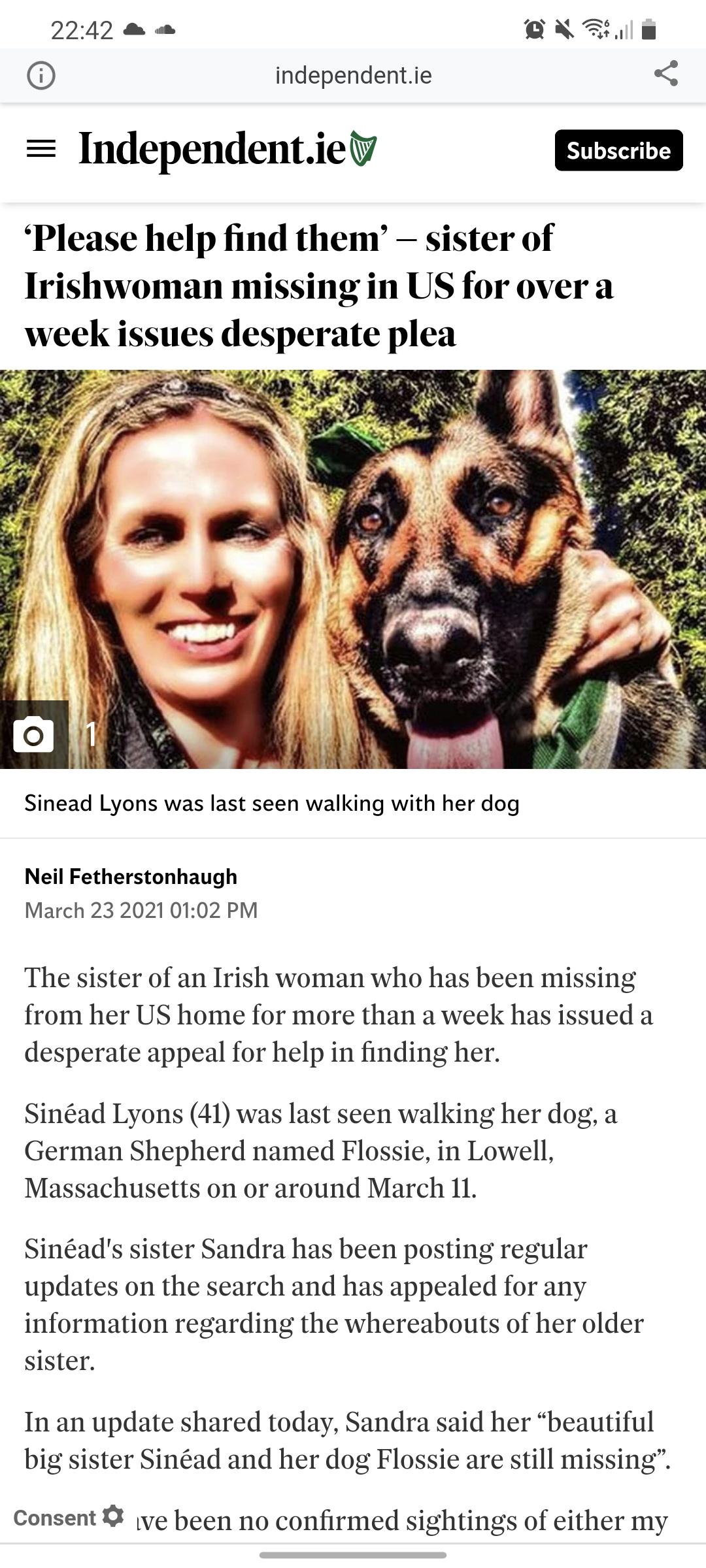 Irish lady missing in U.S. – Lowell, Mass