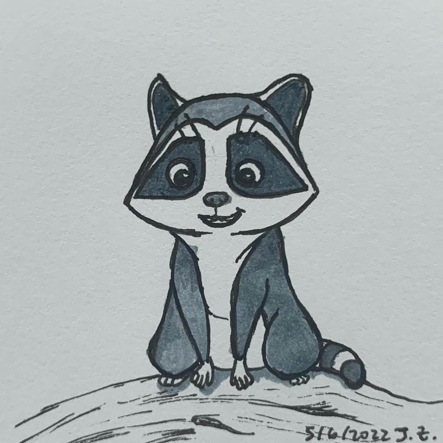 Toddler Raccoon from Far From The Tree 5/6/2022 Sketchdaily