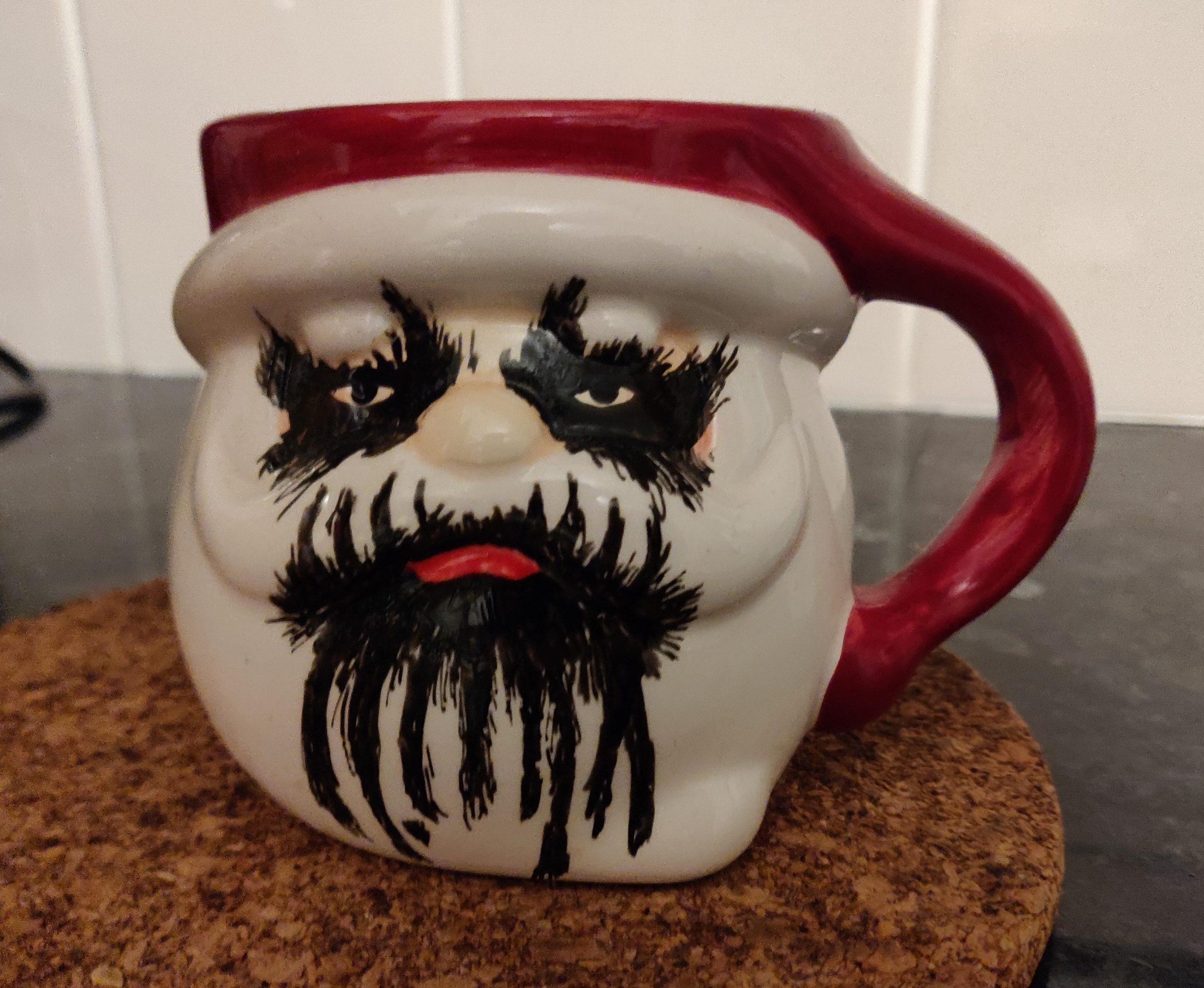 Shadowy Metal Santa Mug = Handiest Mug