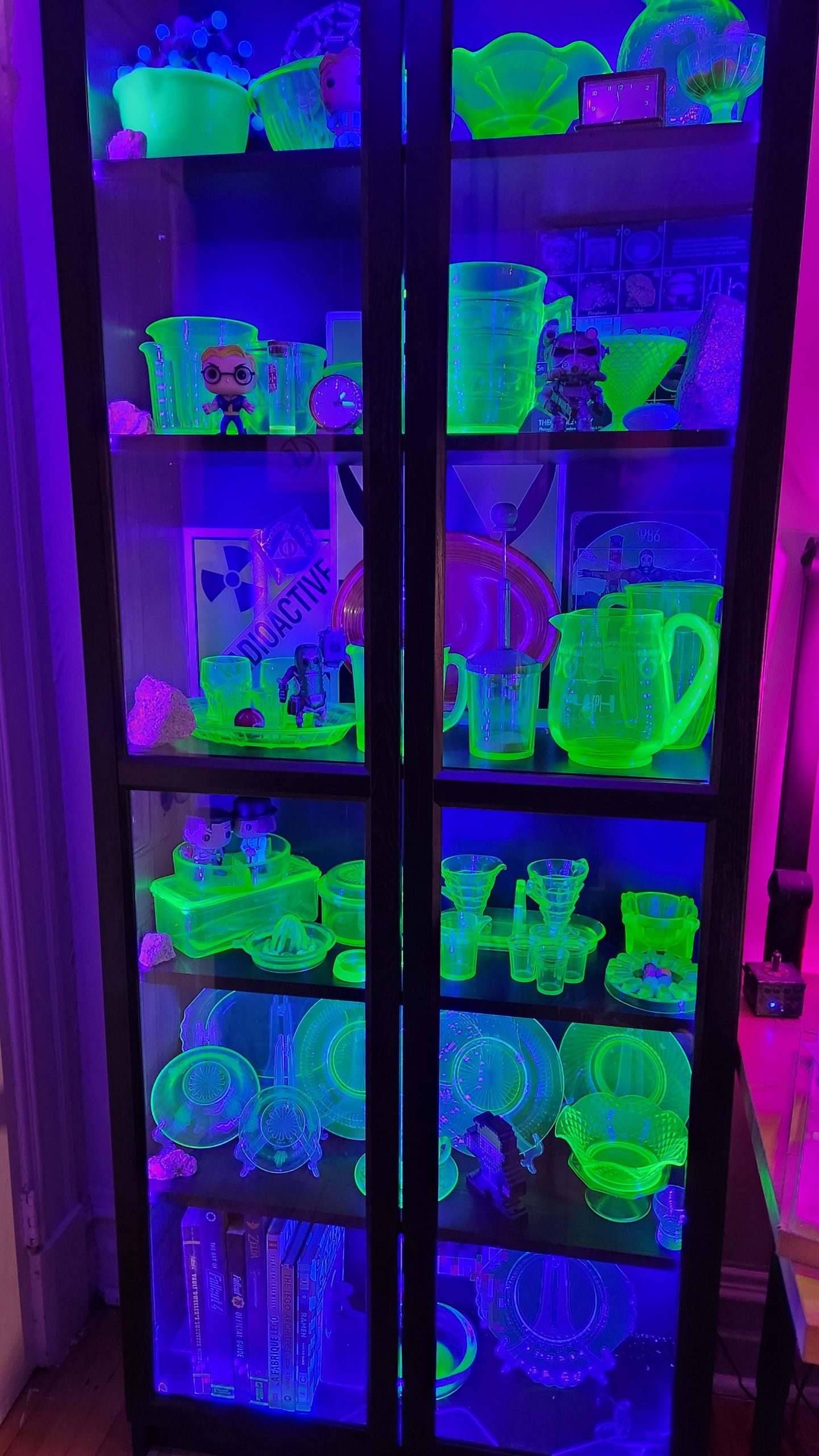 My petite uranium glass cabinet