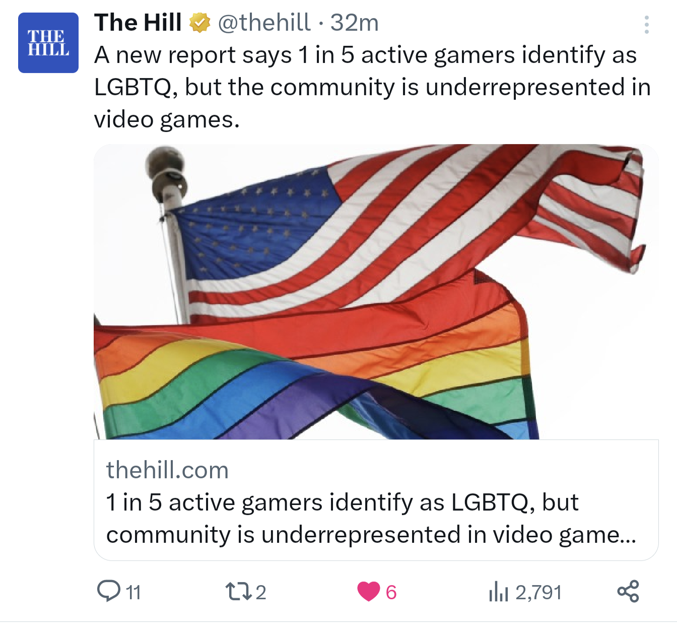 1 in 5 active avid gamers title as LGBTQ+.