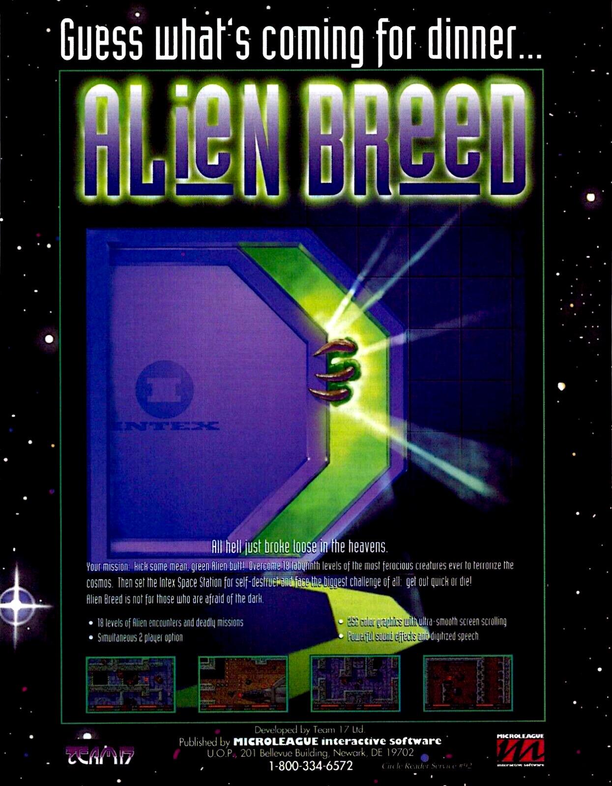 Alien Breed – videogames advert within the early ’90s (Amiga, CD32, PC) special model ’92