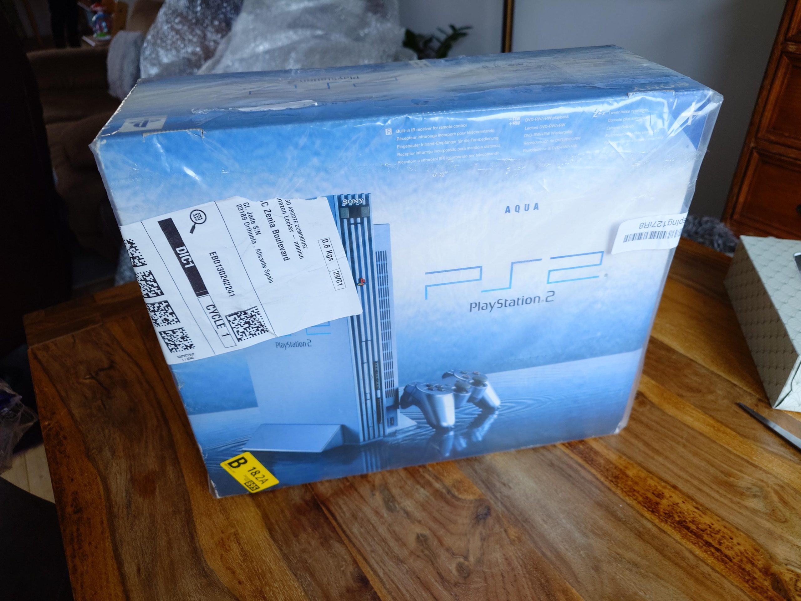 A fresh sealed PlayStation 2 Aqua blue!