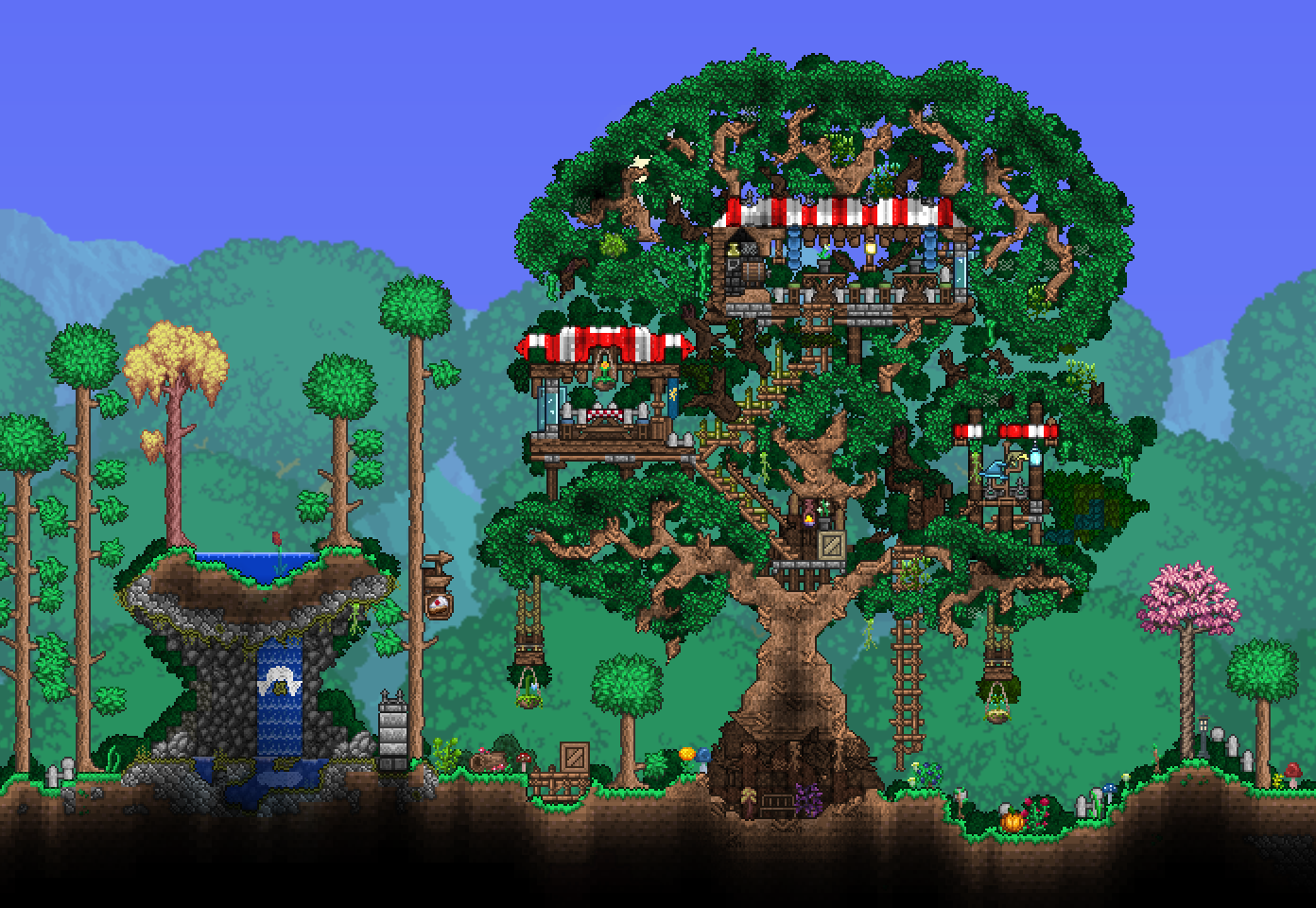 Tree café in a woodland