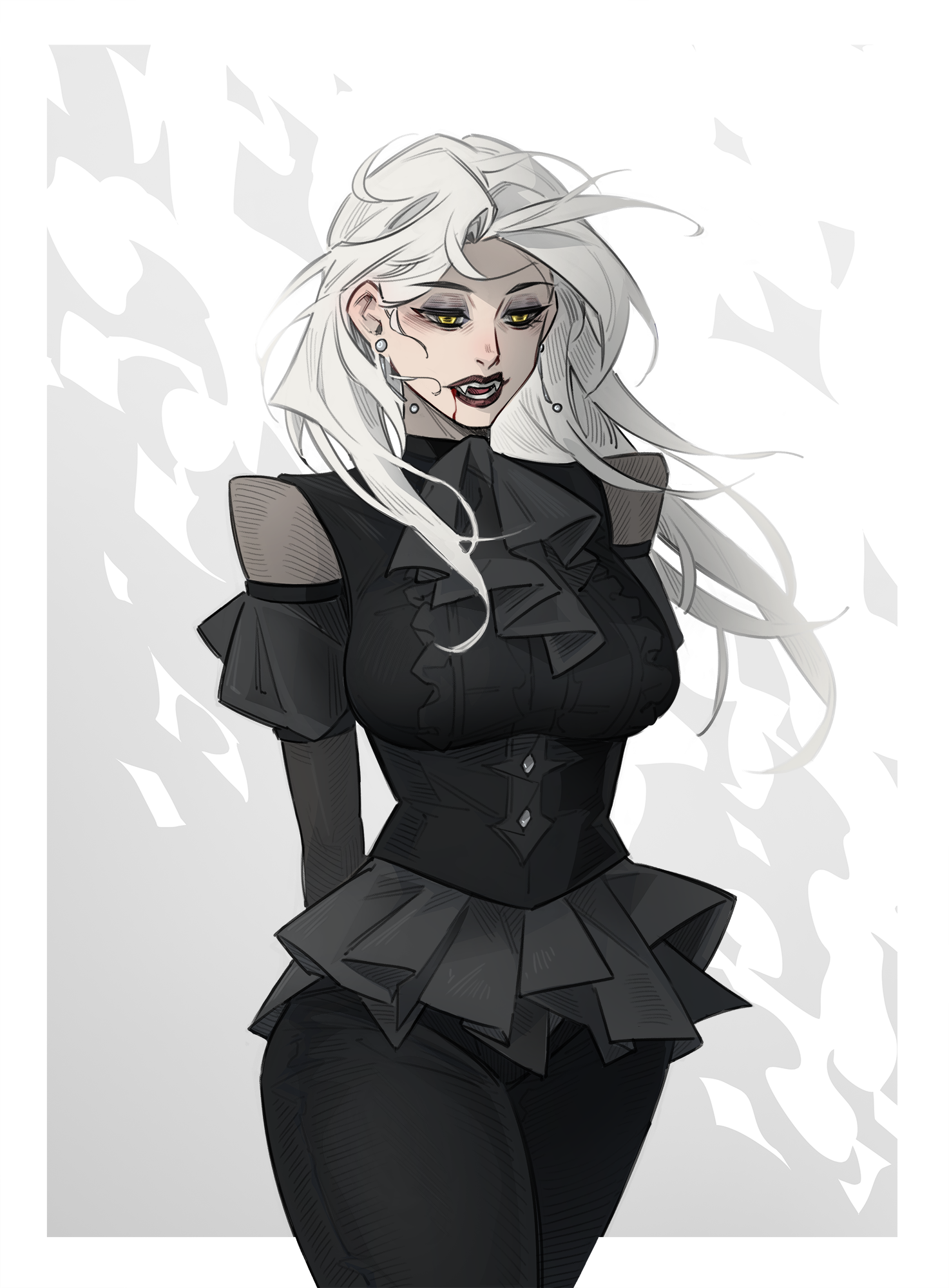 Vampire Girl (white background)