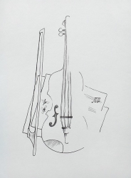 violin, musical notes, music